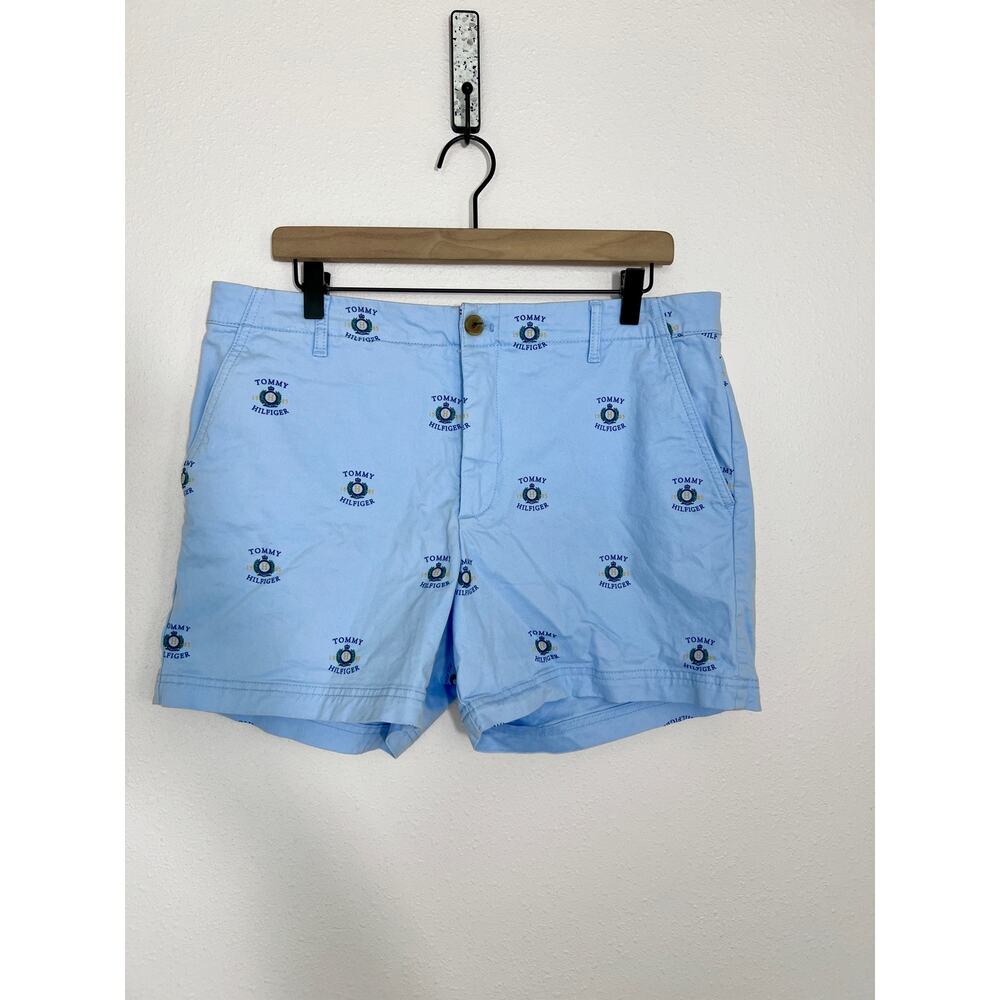 Tommy Hilfiger Embroidered Logo Shorts Blue Size 12 Preppy Golf